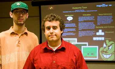 Arizona State University engineering students Ryan Scott (left) and Travis Sein say they returned from their first national computer gaming challenge determined to take on more tough competition in the future. (Photo: Blaine Coury/ASU)