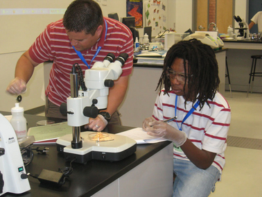 Blake Francis (right), a senior at Red Mountain High School, came out of his shell and learned to communicate with all types of students as a result of his participation in the Prime the Pipeline project.
