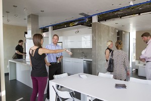 The 850-square-foot home is designed to maximize efficient use of space and includes innovative features such as a radiant cooling system in the ceiling.