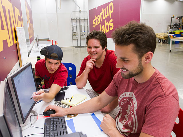 Students working in the Polytechnic School's Startup Labs