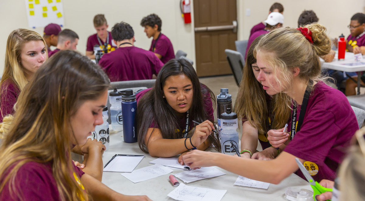 students seated at a table