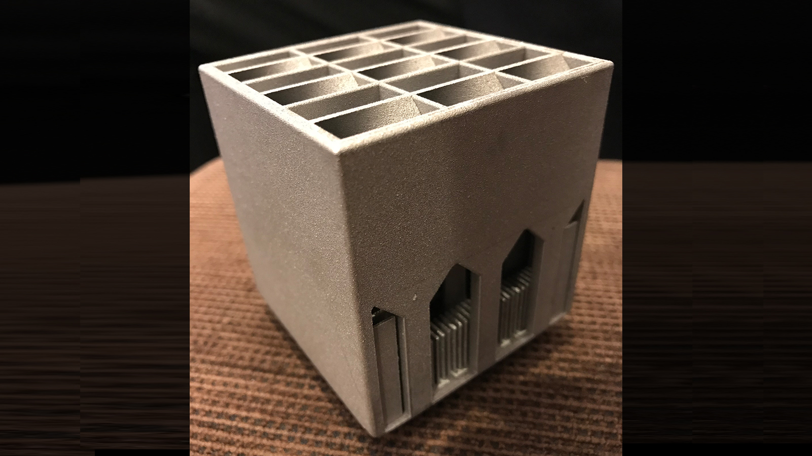 cube shaped item sitting on a table