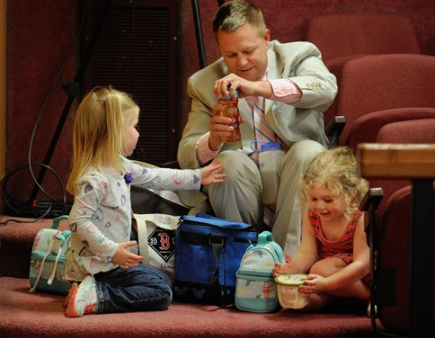 JR Frey with his daughters