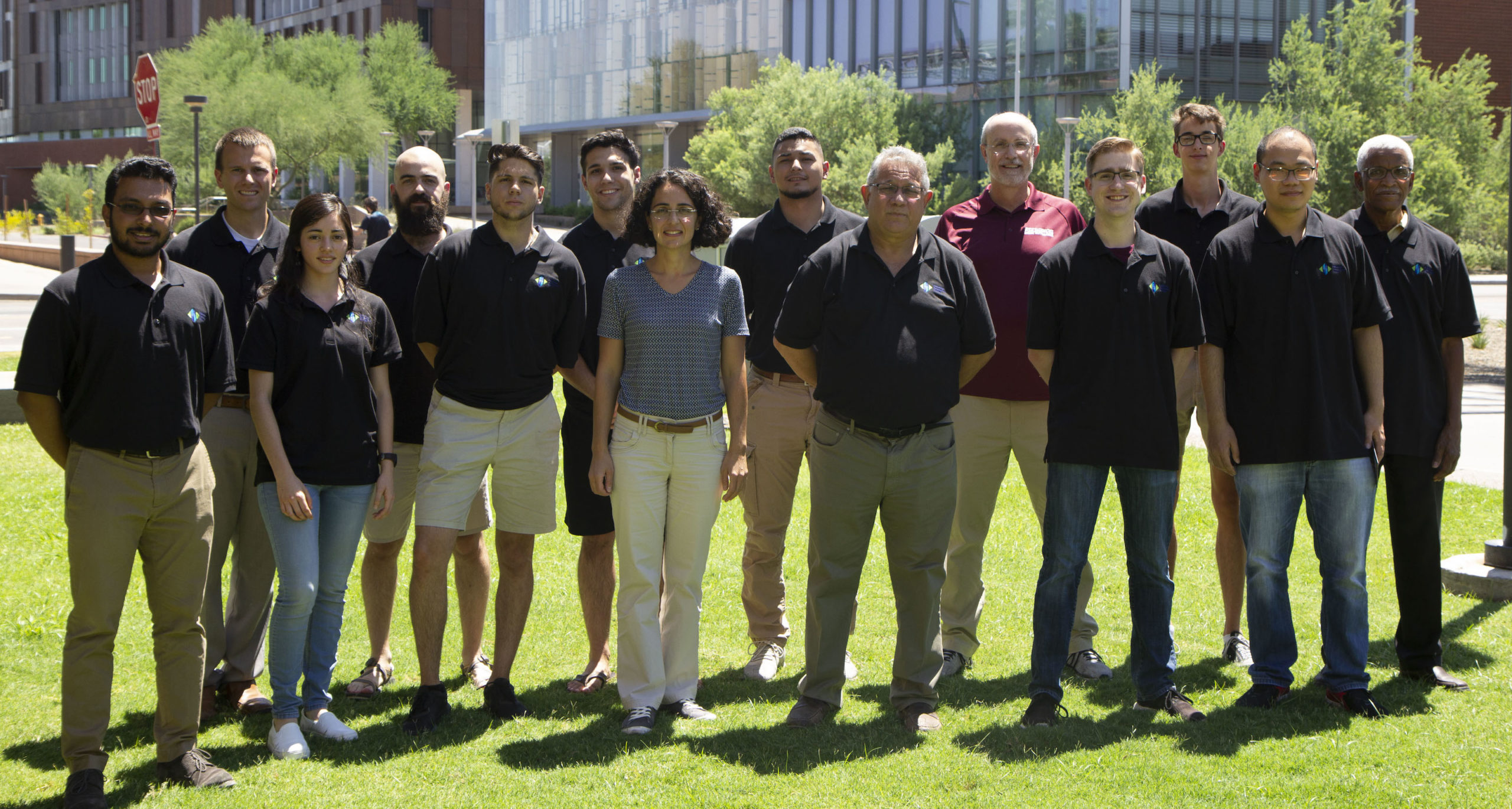 large group of people standing outside