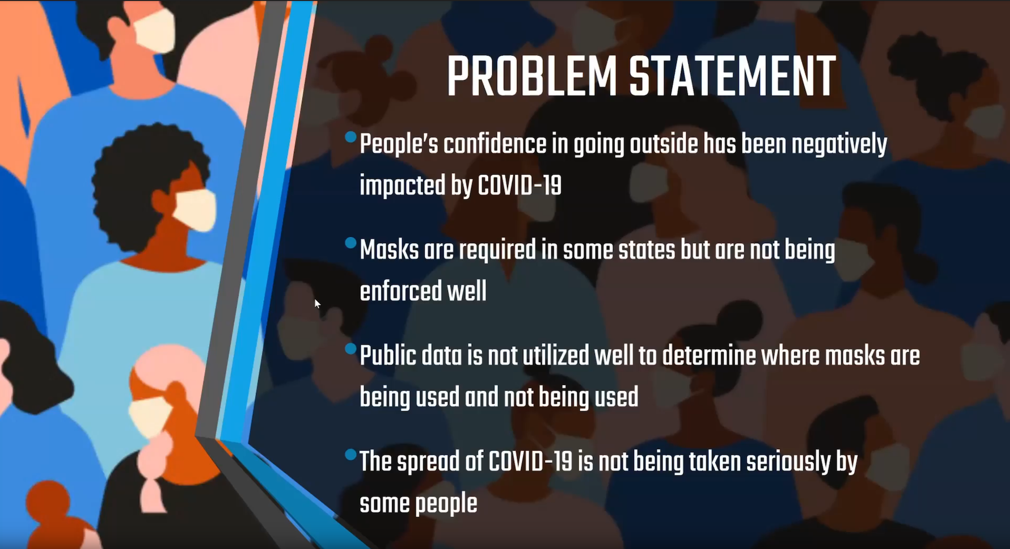 graphic illustration of people wearing masks