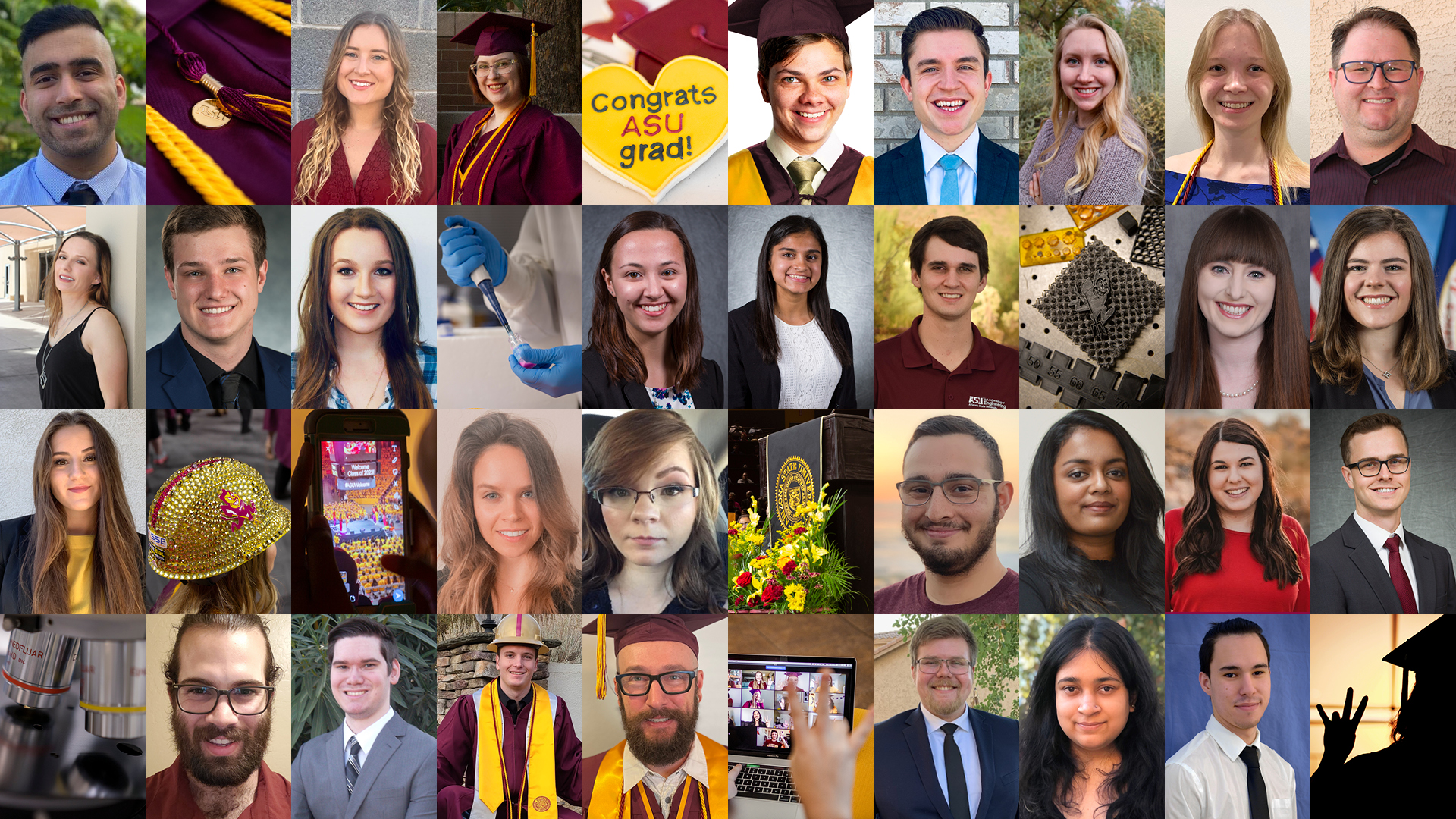 A collage featuring 31 photos of outstanding Fulton Schools graduates