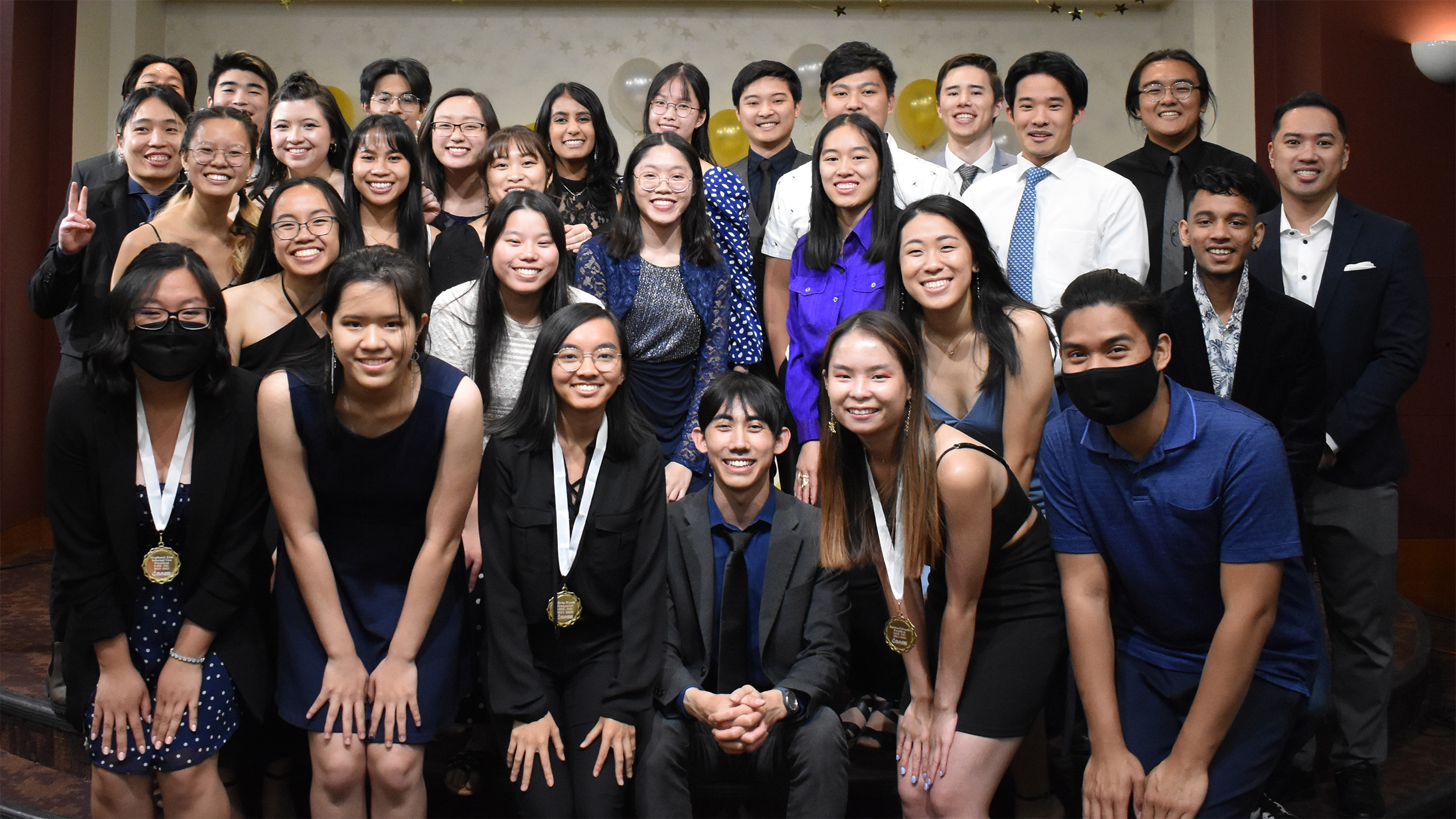 a large group of students from the Society of Asian Scientists and Engineers