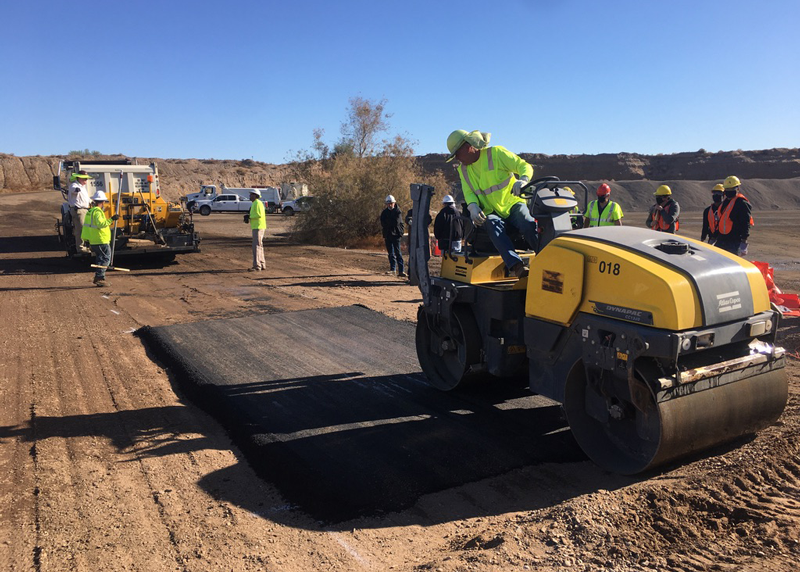 asphalt being prepared