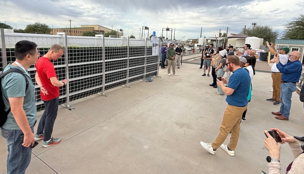 a tour group at the Arizona Center for Algae Technology and Innovation