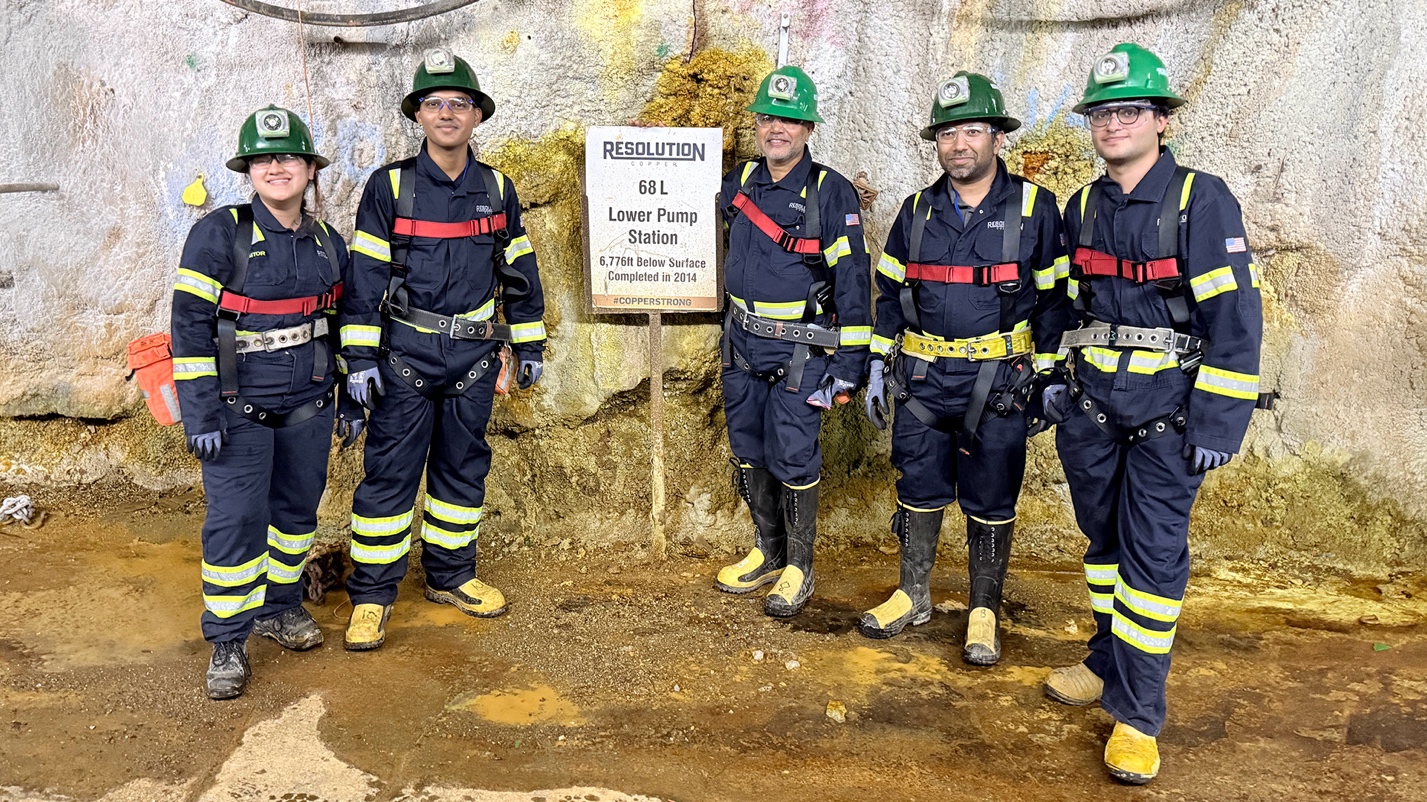 5 miners at the Resolution Copper mine