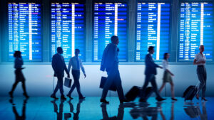 People walking in an airport