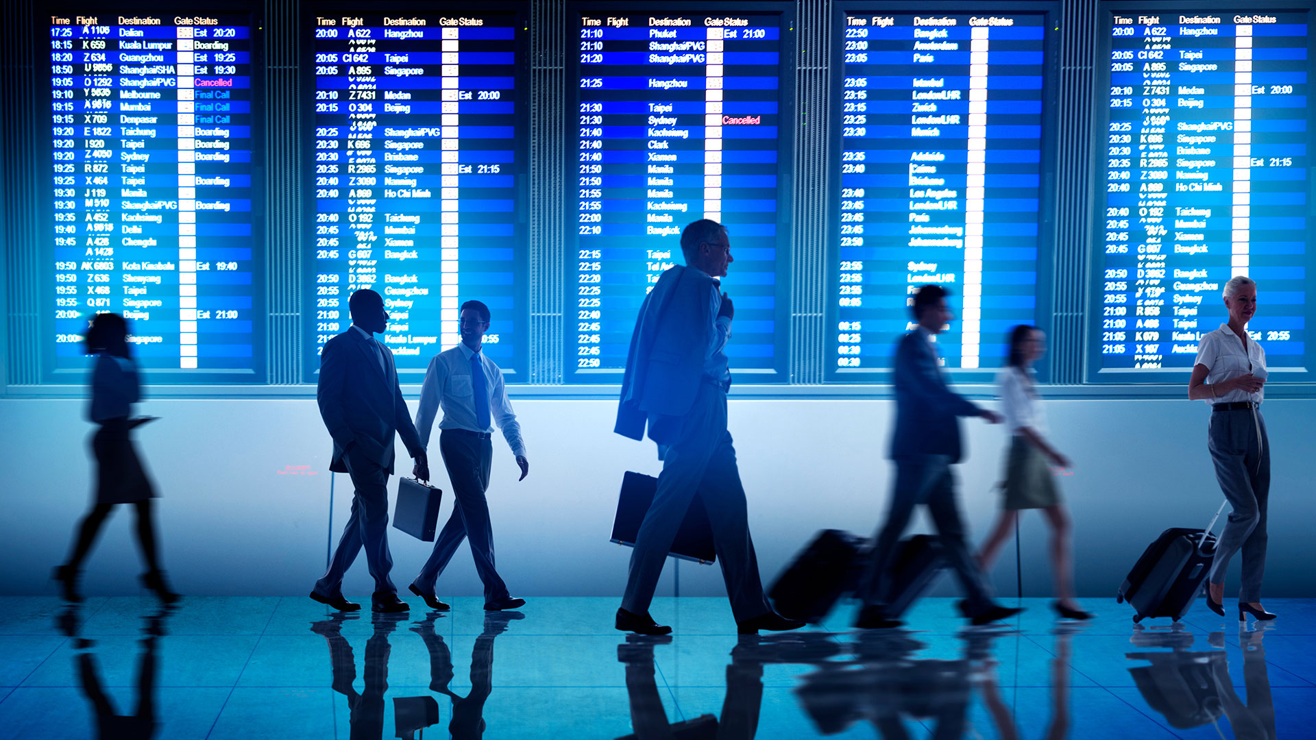 People walking in an airport